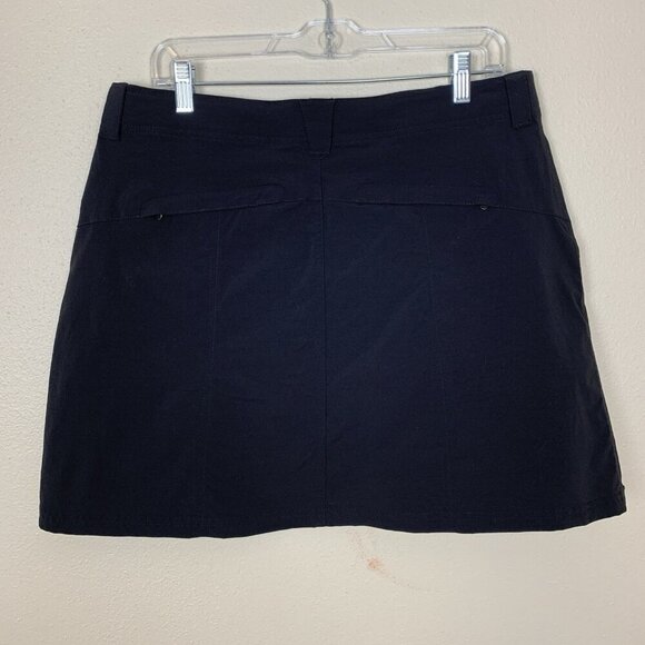 LL Bean Womens M Skirt Black Hiking Outdoor Pockets Nylon Stretch Casual Travel - Picture 3 of 11